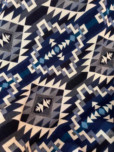Angels Favorite Blue Geometric alpaca blanket - Front