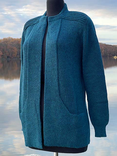 Women's Alpaca Specialty Sweater - melange teal