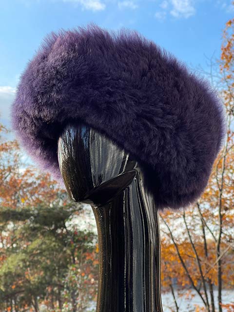 Women's Fur Alpaca Hat - purple